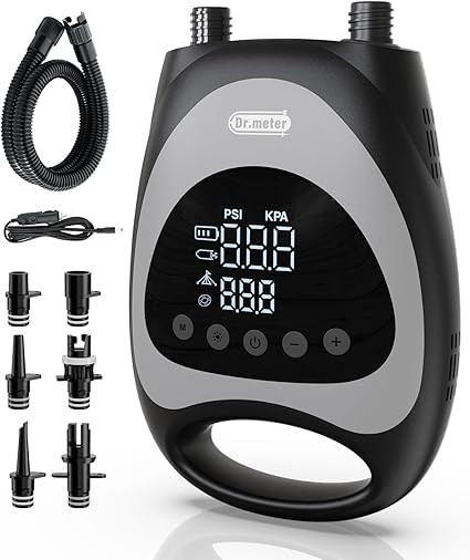 Dr.meter Rechargeable Paddle Board Pump, 20PSI High Pressure Battery & Car Adapter Powered Portab... | Amazon (US)