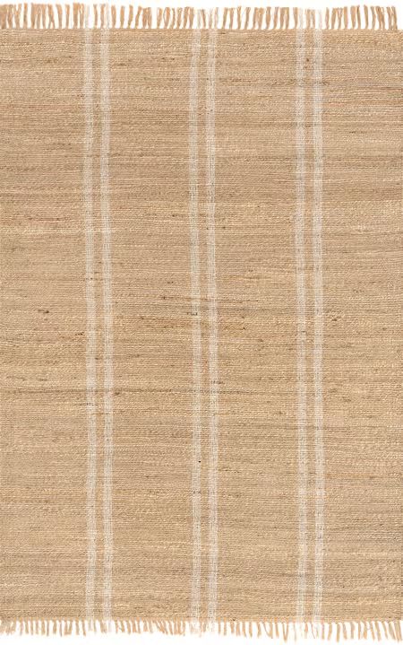 Natural Avril Striped Jute 8' x 10' Area Rug | Rugs USA