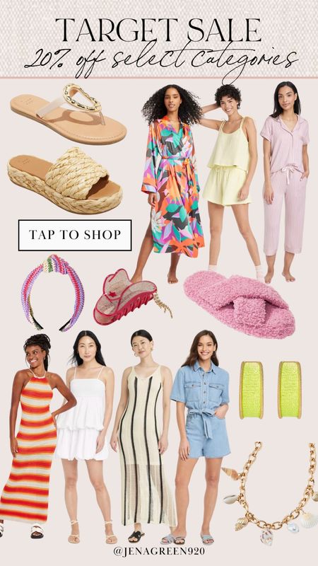 Target Sale | Summer Sandals | Loungewear | Striped Headband | Shell Charm Necklace | Statement Earrings 

#LTKSaleAlert #LTKShoeCrush #LTKStyleTip
