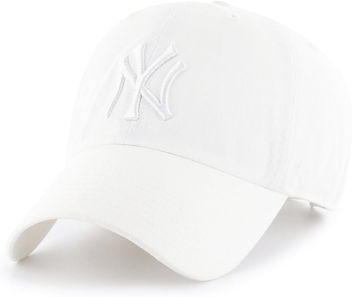 '47 New York Yankees Clean up MLB Dad Hat Cap White/White | Amazon (US)