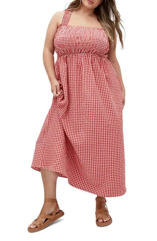 City Chic Cute Gingham Maxi Sundress in Red Gingham at Nordstrom | Nordstrom