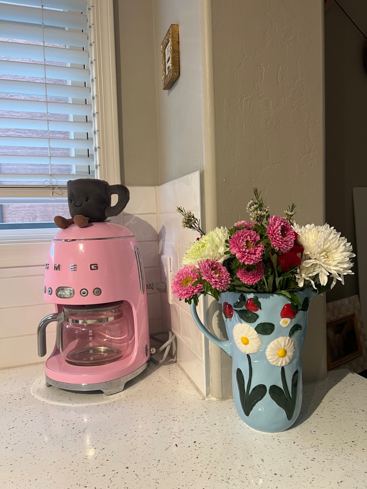 spring kitchen finds 😍 vase is a “ Anthropologie Foster Icon Stoneware Blue Strawberry Floral Jug Pitcher” 

#LTKValentine #LTKSeasonal #LTKHome