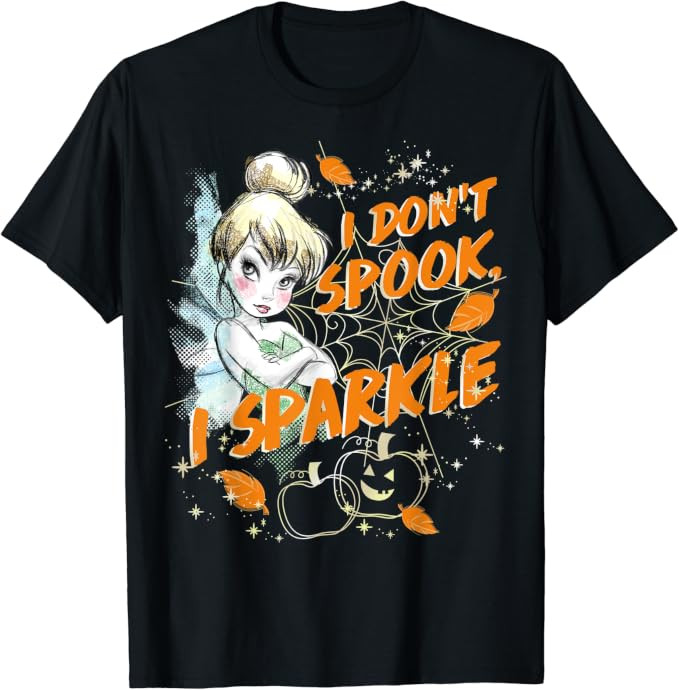 Disney Peter Pan Tinkerbell Halloween Sparkle T-Shirt | Amazon (US)