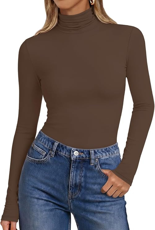 Sampeel Long Sleeve Shirts for Women Turtleneck Fall Tops Winter Clothes | Amazon (US)