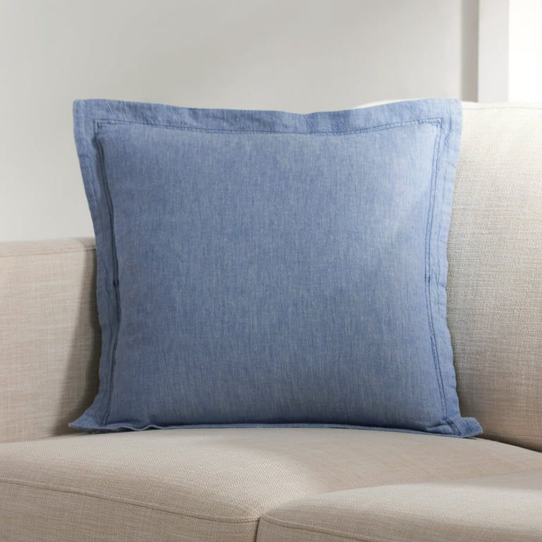 Gap Home Washed Denim Decorative Square Throw Pillow Dark Blue 18" x 18" | Walmart (US)
