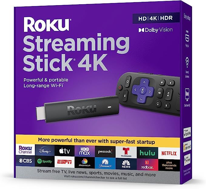 Roku Streaming Stick 4K | Streaming Device 4K/HDR/Dolby Vision with Roku Voice Remote and TV Cont... | Amazon (US)