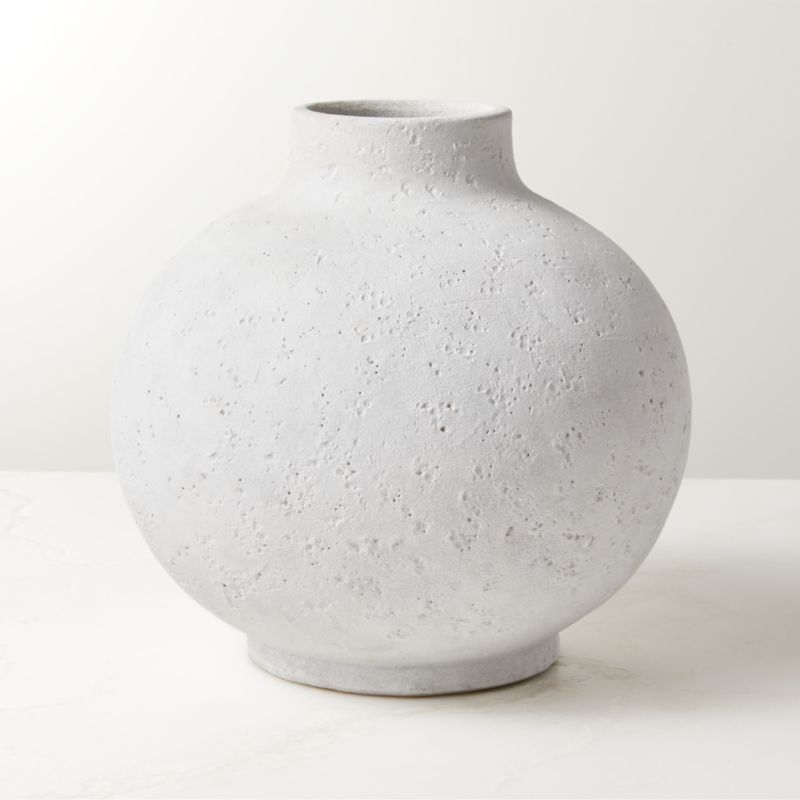 Coralie Modern Bright White Vase + Reviews | CB2 | CB2