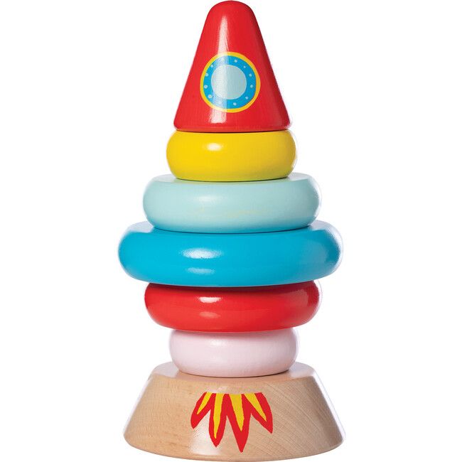 Magnetic Wood Stacker Rocket - Manhattan Toy Infant Development | Maisonette | Maisonette