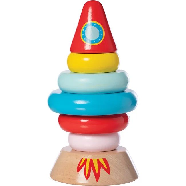 Magnetic Wood Stacker Rocket - Manhattan Toy Infant Development | Maisonette | Maisonette