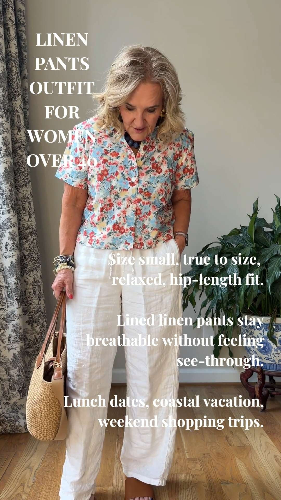 Tap the bell 🔔, heart ❤️ this post, and save for later!

If you love linen pants but hate when they cling, wrinkle awkwardly, or feel too sheer, these solve that problem fast.

✔️ Fully lined so you don’t have to worry about transparency
✔️ Lightweight linen that keeps the relaxed drape you actually want
✔️ Easy hip-length top works untucked without overwhelming petites

I’m 5’3” wearing my usual size, and both pieces fit true to size with an easy relaxed shape.

This is the kind of outfit you’ll reach for on vacation, lunch dates, weekend shopping, or warm-weather dinners when you want to feel polished but comfortable.

Linked everything here for easy shopping 🤍 

 #LTKootd #LTKSeasonal #LTKOver40