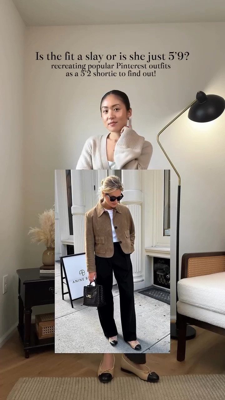 If I had to only stick with ONE jacket for spring, I’d pick my crop suede jacket from massimo Dutti 🤎. Why does this work so well? The crop fit is just perfect for a shorter frame versus those long, length length ones that can drown you out if you’re not careful. This short cut combined with a classic pair of high rise trousers is the winning formula for a timeless spring look! If you’re curious, I have even more outfits using this exact jacket to rotate in your capsule wardrobe! This look today? It’s perfect for spring, AND is 5’2 approved! 🤍

If you want to see MORE celeb and Pinterest recreation outfits on a 5’2 petite, I’m your gal @amandacapsulewardrobe  and would love to have you hear to solve the “is the fit a slay or is she just tall?” Question for good! 

🔗 Outfit specifics always linked in bio → LTK @amandacapsulewardrobe
⸻

#suedejacket #petitestyle #capsulewardrobechallenge #recreatingpinterestoutfits #quietluxurystyle recreating popular Pinterest outfits, recreating influencer outfits, is it the outfit or is she just tall, Pinterest outfit inspiration, capsule closet inspiration, how to style a cropped jacket on short girls, how to style black high rise trousers on petite women, timeless chic looks, minimalist chic outfits, short girl styles, spring outfits for petite women, petite styling, 5’2 height, massimo Dutti suede blazer, massimo Dutti crop suede jacket, quiet luxury inspired outfit ideas, capsule wardrobe essential recommendations
