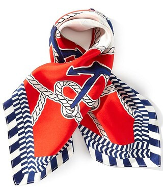 Gemma Layne Nautical Print Silk Square Scarf | Dillard's | Dillard's