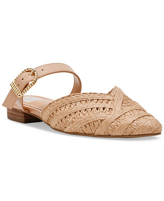 Women's Domain Raffia Woven Flat Pointed Toe Mules | Macy's