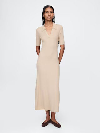 CashSoft Rib Maxi Polo Sweater Dress | Gap (US)