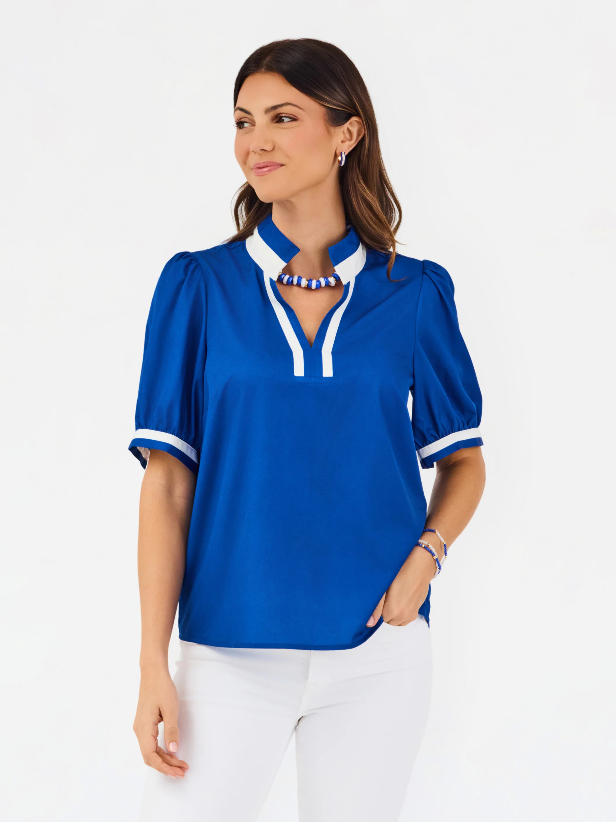 Tricia Top | Blue + White | Mary Square