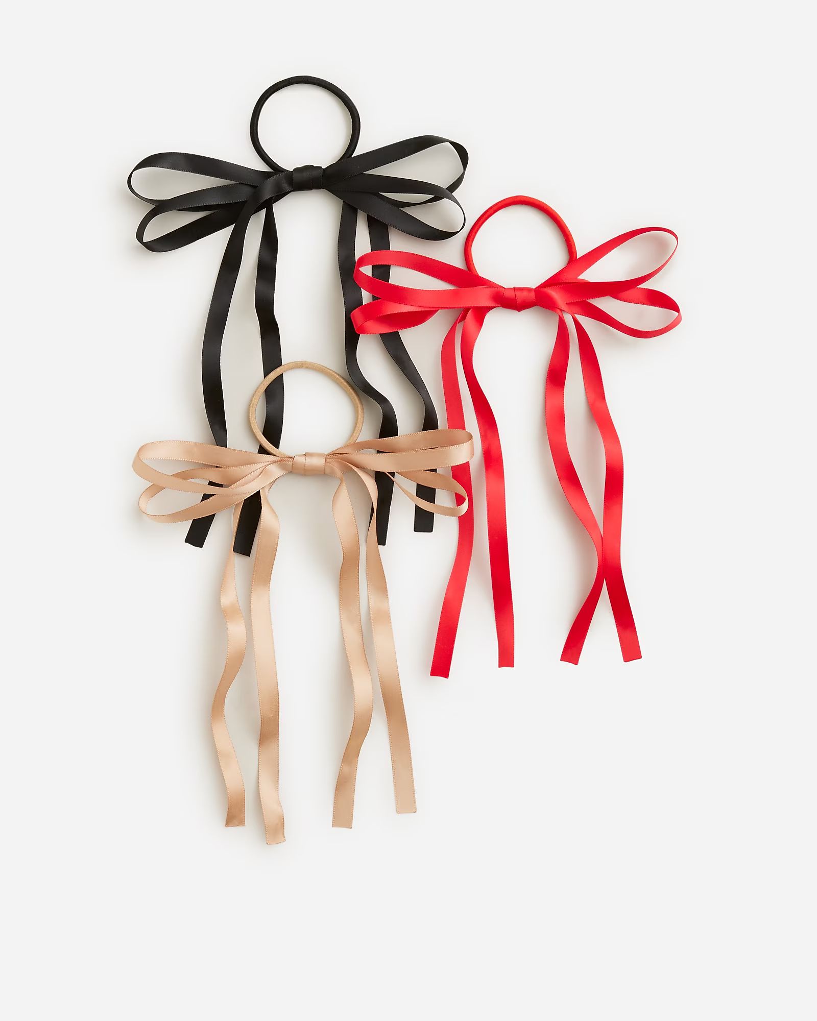 Ribbon bow hair ties pack | J.Crew US