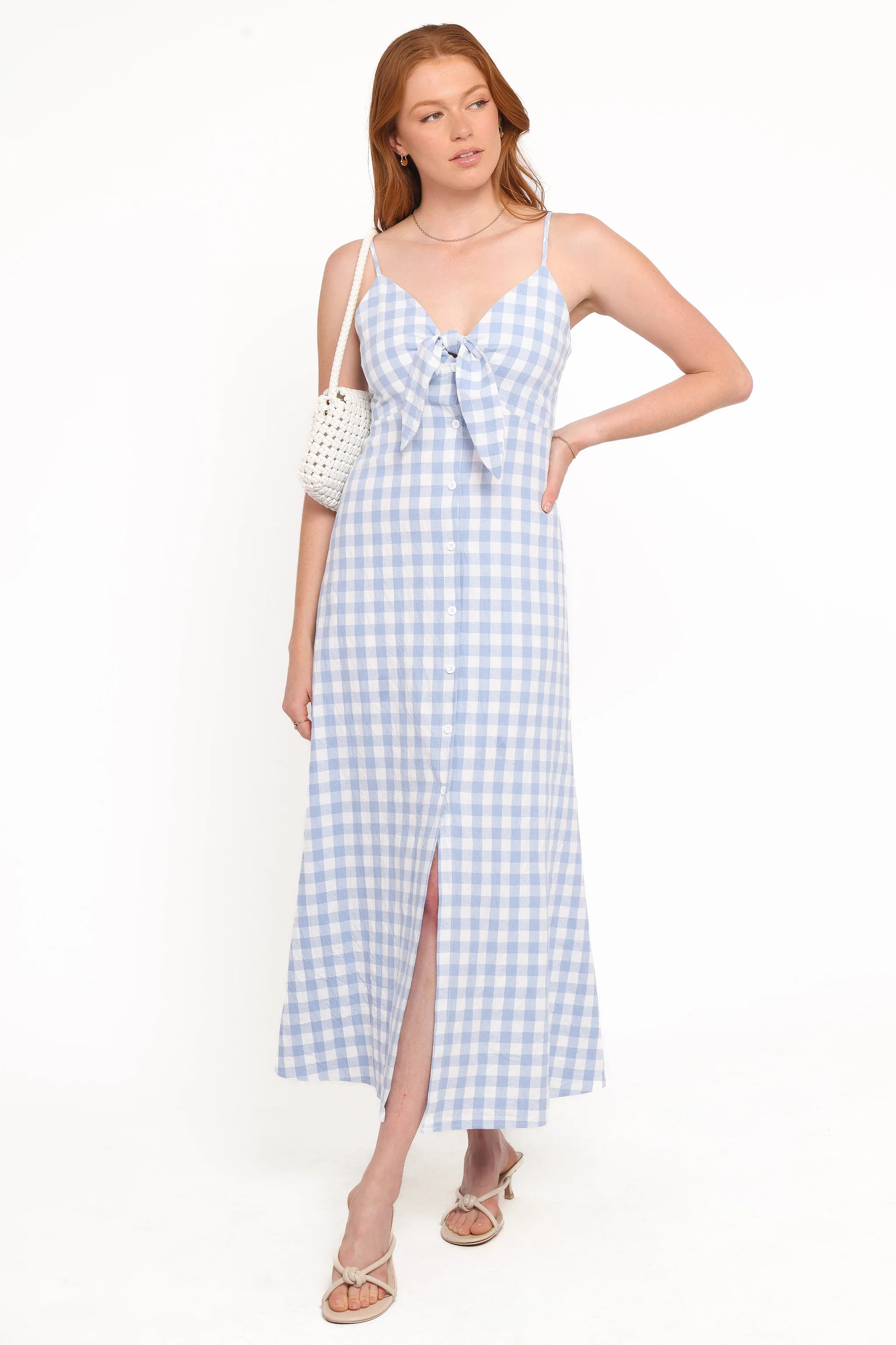Menora Maxi Dress - Blue Gingham | Petal & Pup (US)