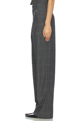 Daliah Baggy Pant in Stone Check | Revolve Clothing (Global)