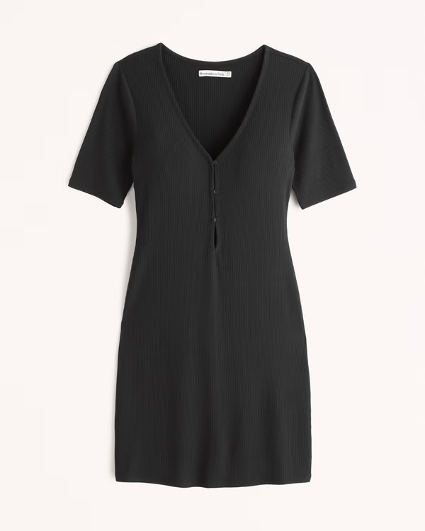 Triple Keyhole Knit Mini Dress | Abercrombie & Fitch (US)