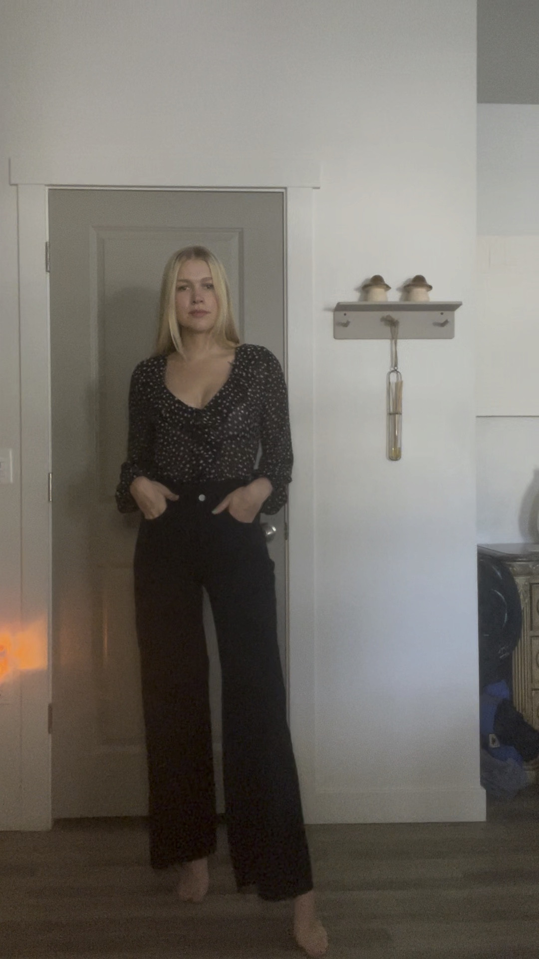 Polka dot body suit and a pair of comfy straight denim pants 😍 #falloutfit

#LTKunder50 #LTKstyletip