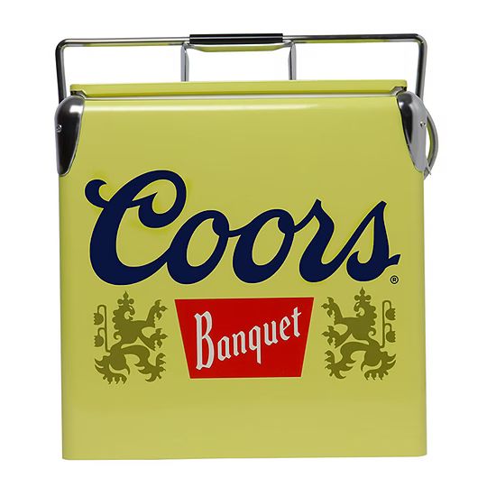 Coors Banquet Retro Ice Chest Cooler with Bottle Opener 13L (14 qt)- Yellow and Silver | JCPenney