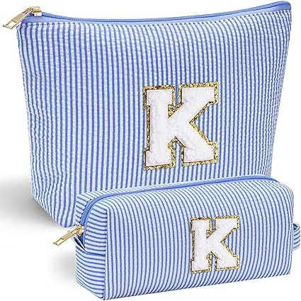 YOOLIFE Initial Makeup Bag, Travel Makeup Bag with Small Makeup Bag Travel Essentials Make Up Bag... | Amazon (US)