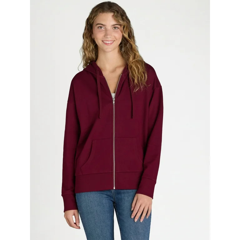 Time and Tru Women’s Fleece Zip Hoodie, Sizes XS-XXXL | Walmart (US)