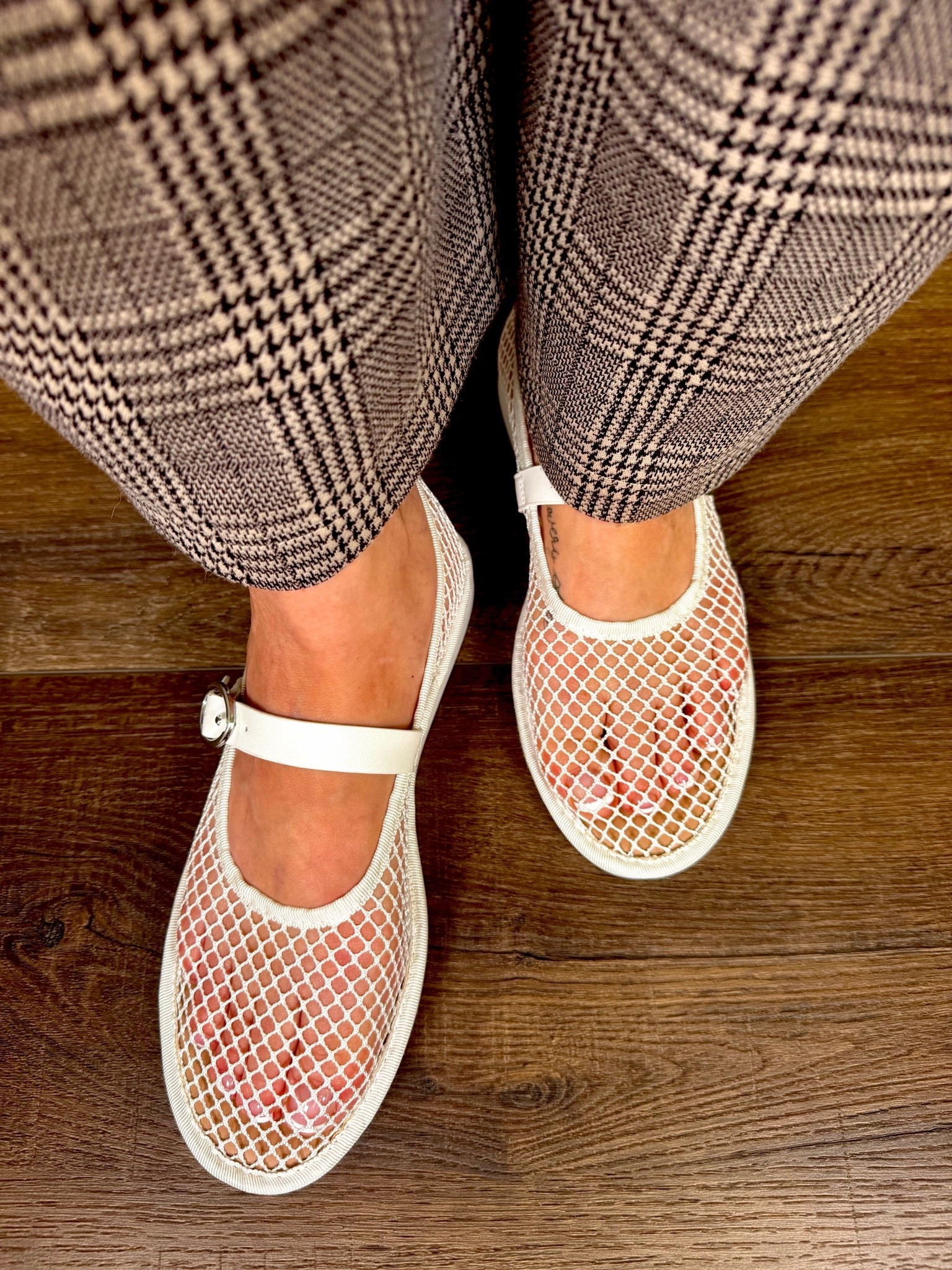 The perfect Mary Jane’s for summer weather!! 🤭 I have been wearing these like crazy! 

Runs TTS 

Absolutely! Here are plenty of searchable keywords separated by commas:

mesh Mary Jane flats, Walmart shoes, Walmart fashion, Walmart finds, affordable shoes, budget fashion, Mary Jane flats, mesh flats, breathable flats, summer shoes, trendy flats, cute flats, everyday shoes, comfy shoes, women’s shoes, casual style, chic style, neutral shoes, woven flats, ballet flats, flat shoes, viral Walmart finds, Walmart style, fashion finds, affordable style, outfit inspiration, capsule wardrobe, mom style, teacher outfits, workwear shoes, spring shoes, summer fashion, easy outfits, everyday fashion, Walmart haul, shoe finds, stylish on a budget, fashion deals, cute Walmart shoes, comfortable flats, toe coverage shoes, classic style, minimalist fashion, old money style, elevated basics, on trend shoes

#LTKootd #LTKSeasonal #LTKOver40