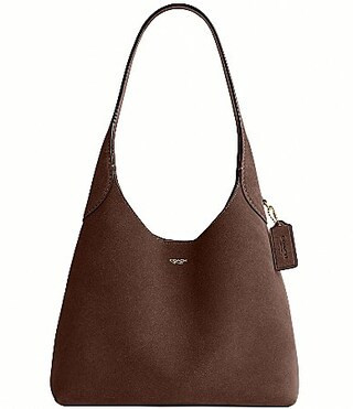 COACH Suede Brooklyn Hobo Shoulder Handle Bag 28 - Dark Chocolate | Dillard's