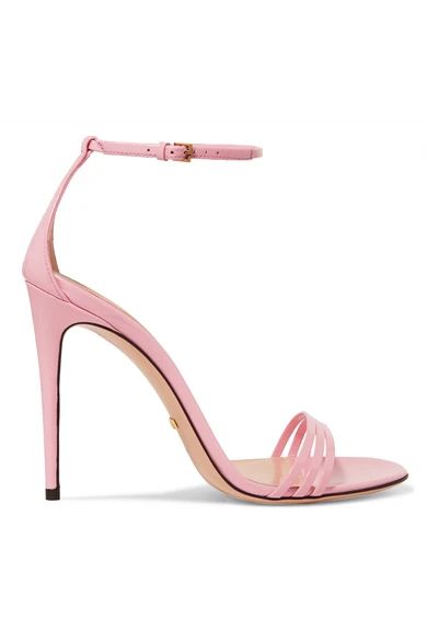 Gucci - Patent-leather Sandals - Baby pink | NET-A-PORTER (US)