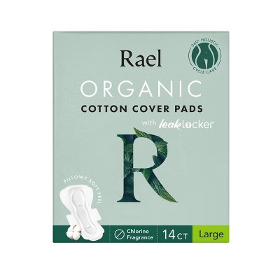 Rael Organic Cotton Cover Large Menstrual Fragrance Free Pads - Unscented - 14ct | Target