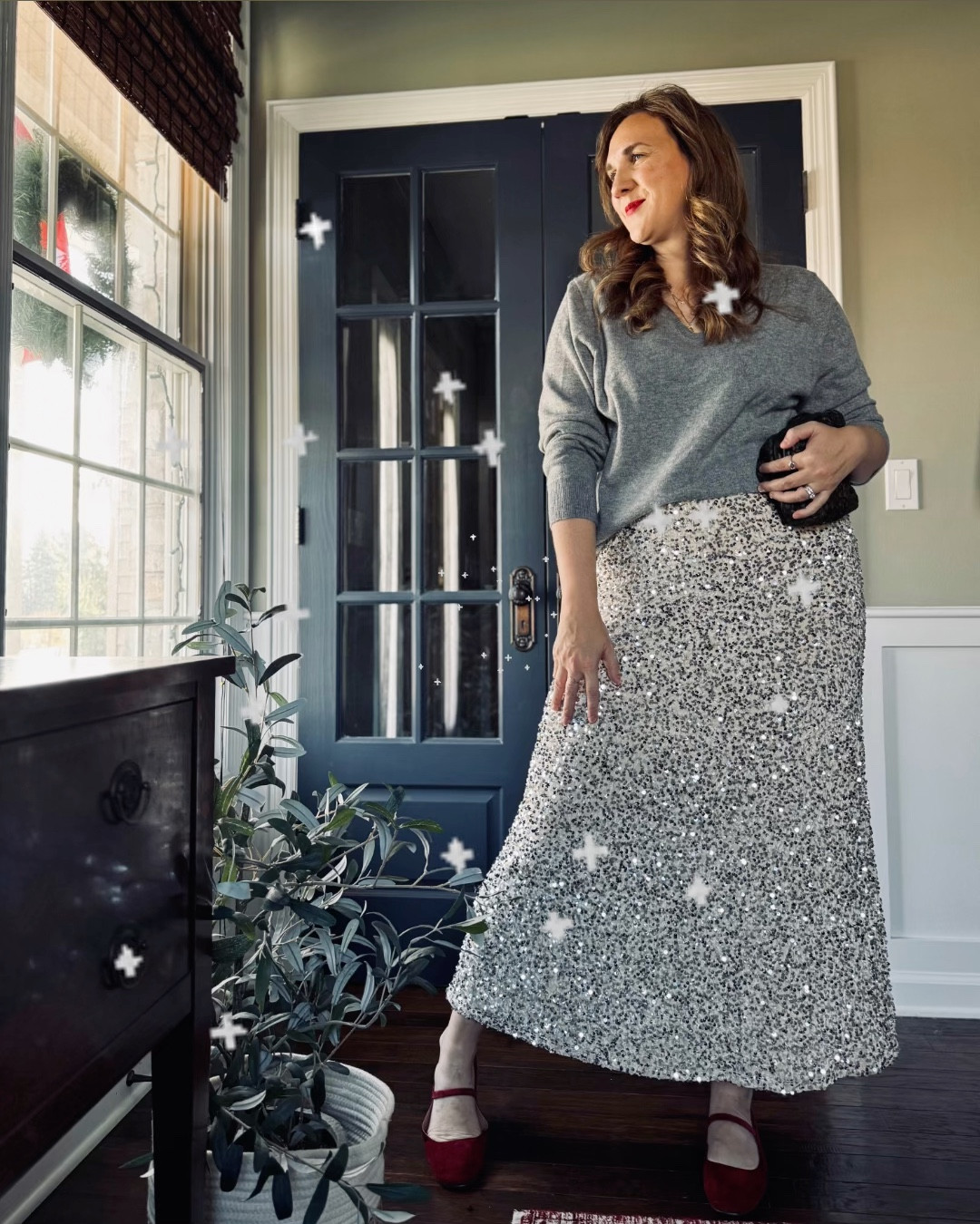 Sparkles from Christmas Past

Skirt - old navy - tts - this is last season but linking others 
Sweater- Quince - up a size 
Shoes- Madewell - down a half size 
Lips - Merit color - power 
Bag- old from Latico Leathers 

#LTKootd #LTKHoliday #LTKSeasonal