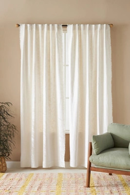Luxe Linen Blend Woven Curtain | Anthropologie (US)