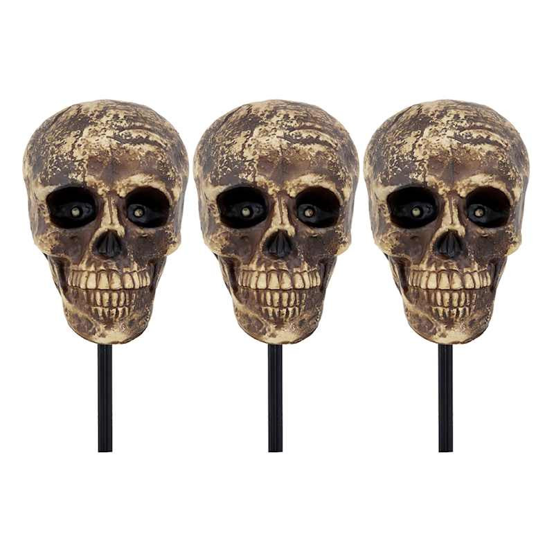 3-Count Skull Pathway Lights | At Home