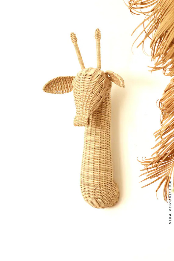 Animal wicker Giraffe,taxidermy decor, Wicker Giraffe head wall decor, Giraffe nursery decor, Gir... | Etsy (US)