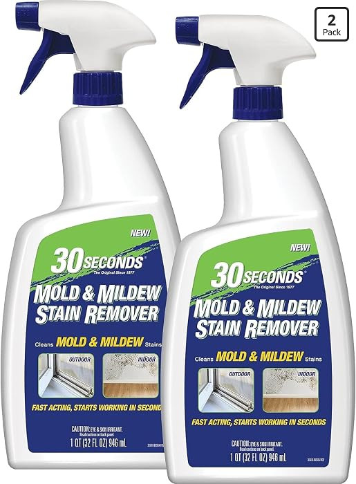 30 SECONDS Mold & Mildew Stain Remover Spray- Indoor & Outdoor Use - 2 Pack (2) | Amazon (US)