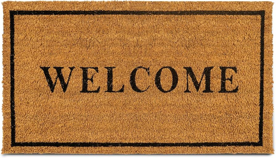 PLUS Haven Coco Coir Door Mat with Heavy Duty Backing, Welcome Doormat, 17”x30” Size, Easy to... | Amazon (US)