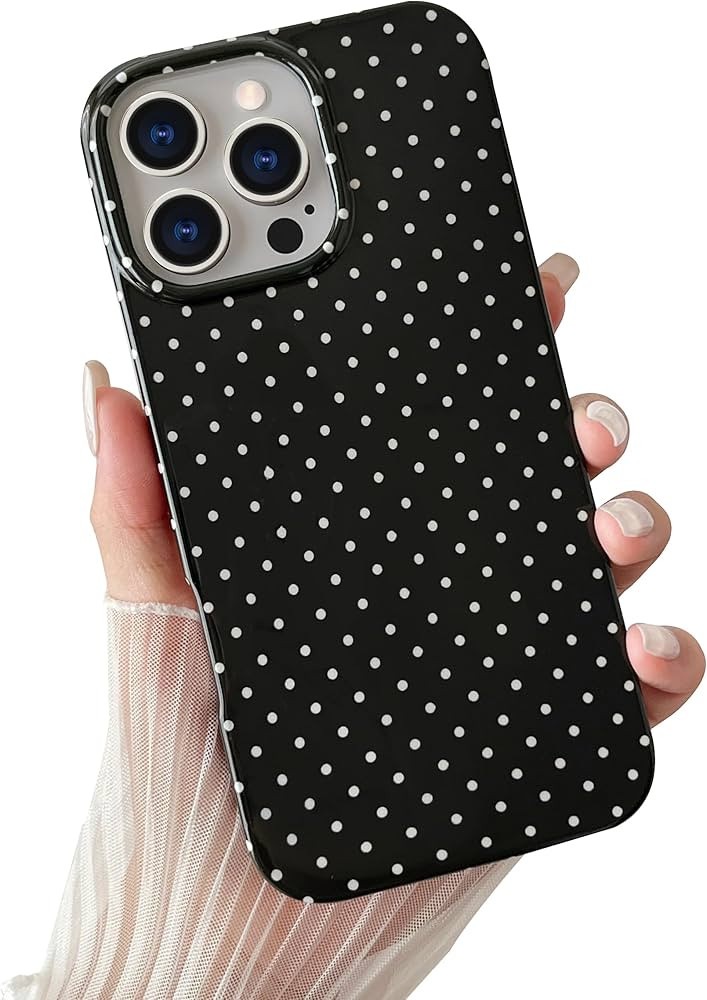 Yeddabox for iPhone 14 Pro Max Case Cute Polka Dot Phone Case Soft TPU Slim Shockproof Phone Cove... | Amazon (US)
