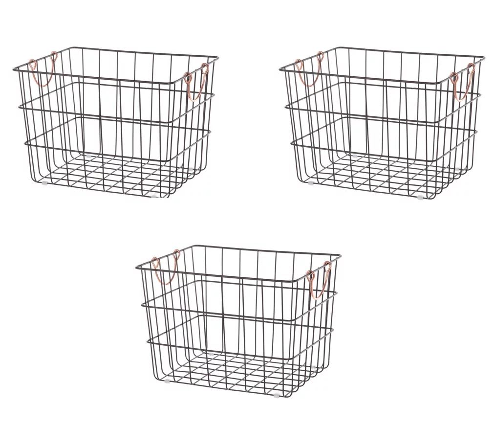 Better Homes & Gardens Large Rectangle Wire Orb Baskets, Set of 3 | Walmart (US)