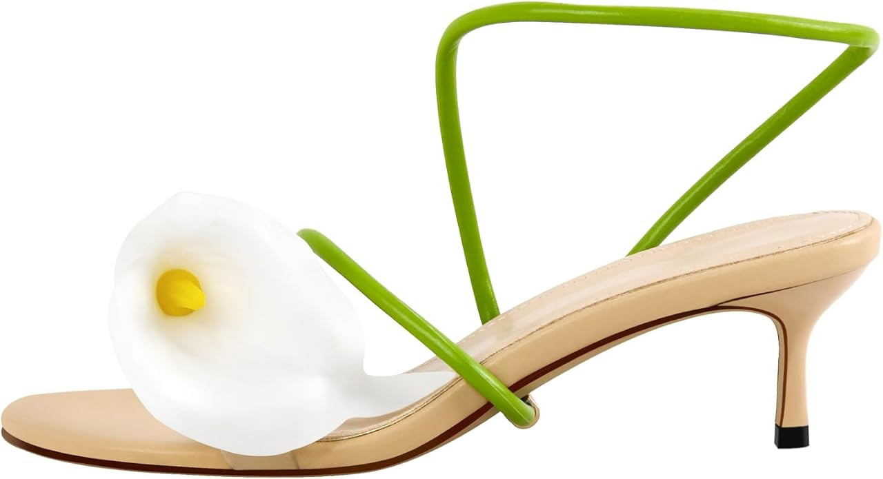 Calla Lily Kitten Heels for Women Wedding Heel Dressy Shoes | Amazon (US)