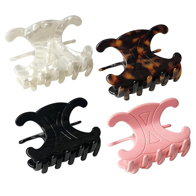 Butterfly Hair Clips, 4 Pack Premium Acetate Hair Claw Clips for Women, Medium-Strong Hold for Th... | Amazon (US)