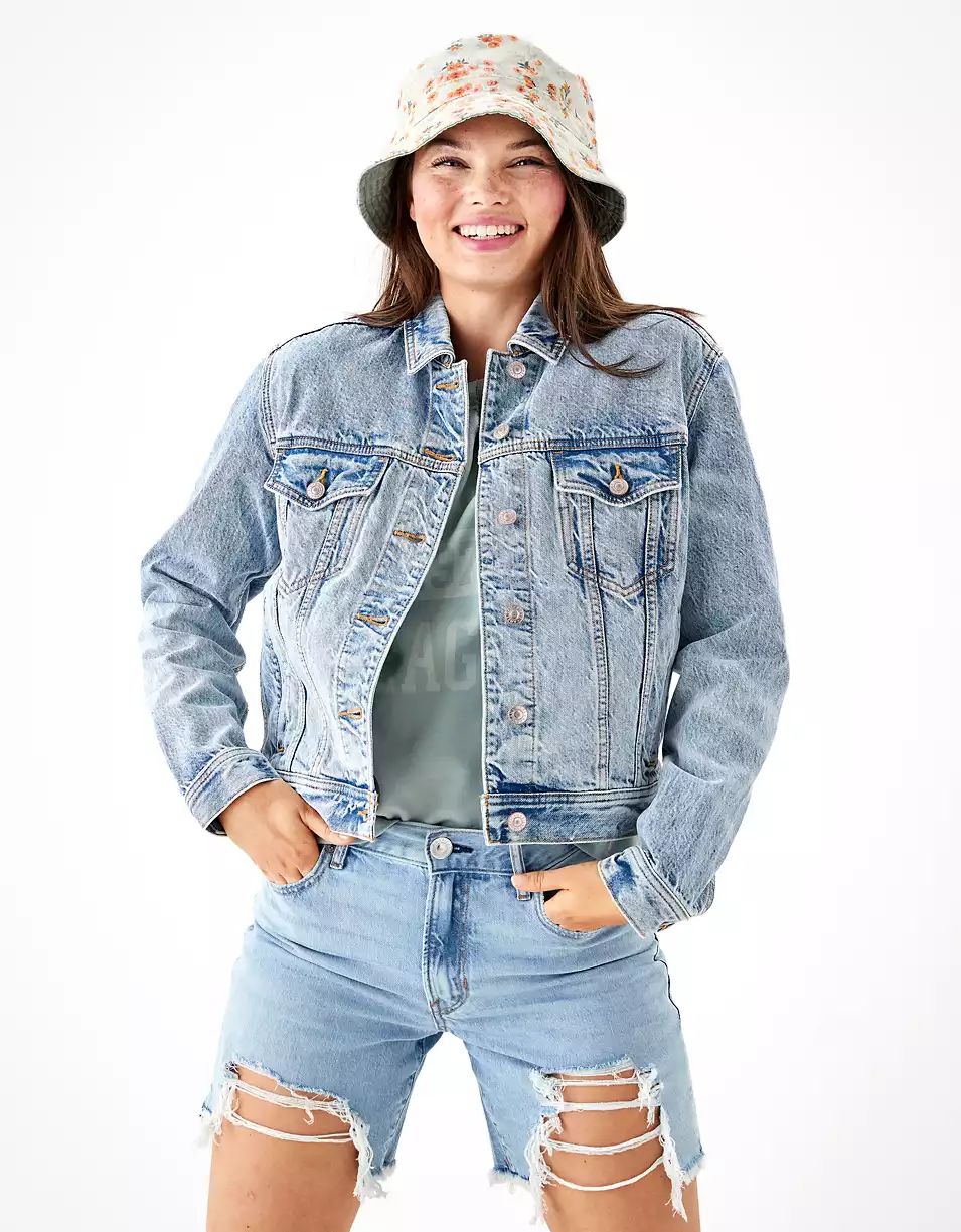 AE Classic Light-Wash Denim Jacket | American Eagle Outfitters (US & CA)