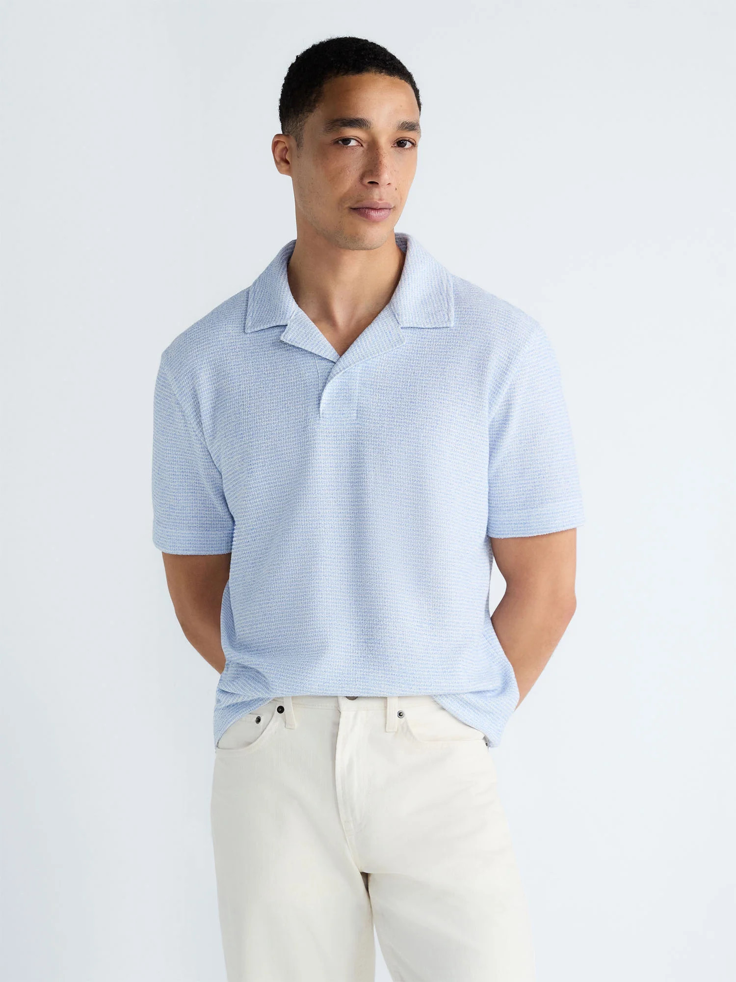 Free Assembly Men's Textured Polo Camp Shirt, Sizes S-3XL | Walmart (US)