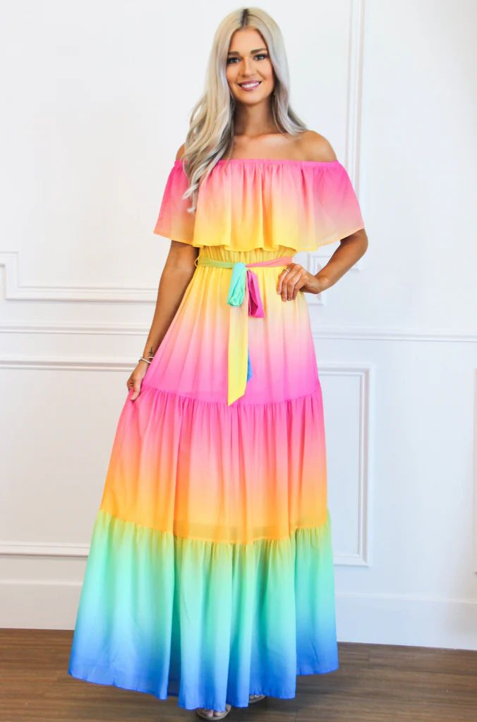 Lady May Maxi Dress: Rainbow Multi | Bella and Bloom Boutique
