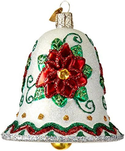 Old World Christmas Poinsettia Bell Glass Blown Ornament for Christmas Tree, Handcrafted Holiday ... | Amazon (US)