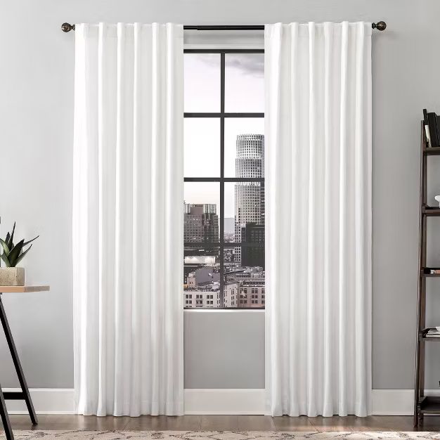 Renato Linen Blend Light Filtering Back Tab Curtain Panel - Scott Living | Target