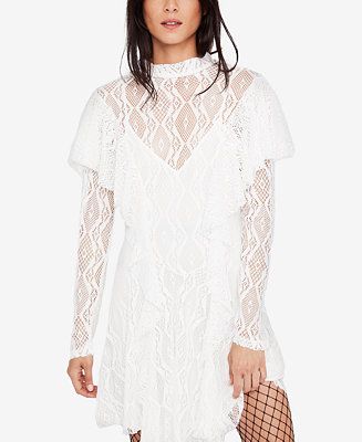 Free People Lace Fit & Flare Mini Dress | Macys (US)