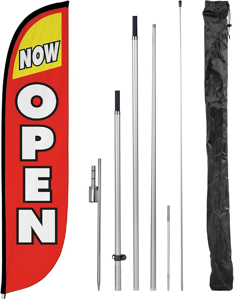 LookOurWay Feather Flag Pole Kit - 12 Feet Tall Advertising Flag Banner with Fiberglass Pole Kit ... | Amazon (US)