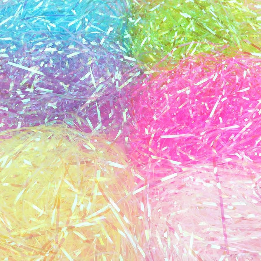 LOMIMOS 180G Easter Iridescent Crinkle Cut Paper Shreds,Shreded Craft Paper Filler Sparkly Gift B... | Amazon (US)