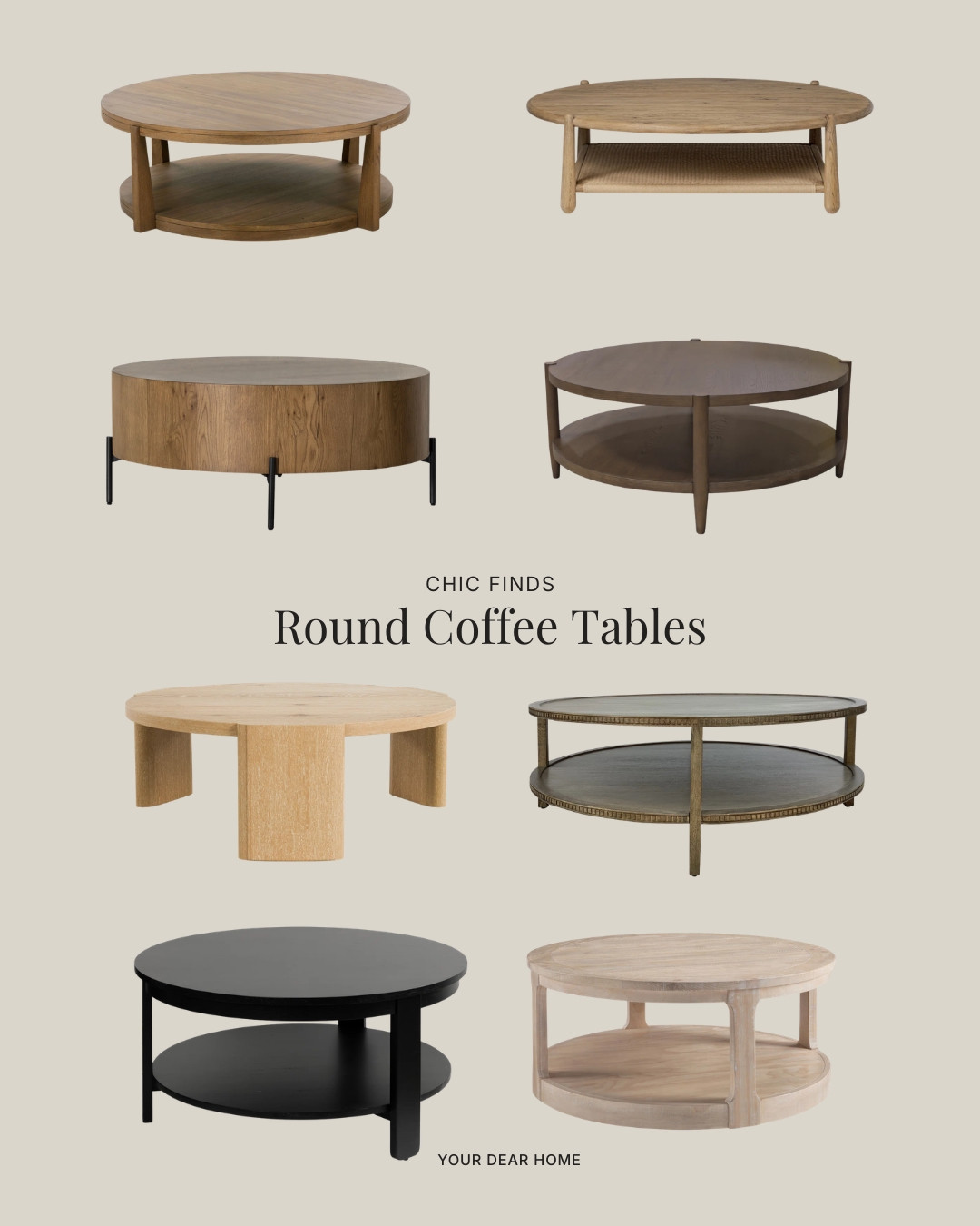 Round coffee tables soften the room and are perfect for a more relaxed look. Divide into sections and build a look around each for that effortless finish. 

 #LTKHome